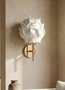 Opviq Lámpara de Pared Eva Blanco y Dorado Brillante